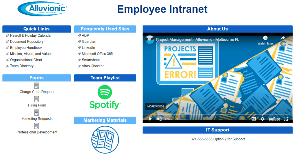 Smartsheet Intranet for Small Businesses