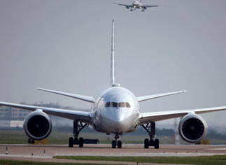 Plane on runway